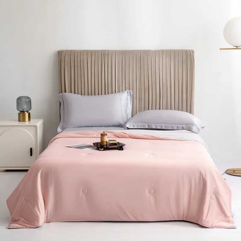 Cooling Blanket for Bed Silky Air Condition Comforter Lightweight Cooled Summer Quilt with Double Side Cold & Cooling Fabric
to make summer nights cooler and better.