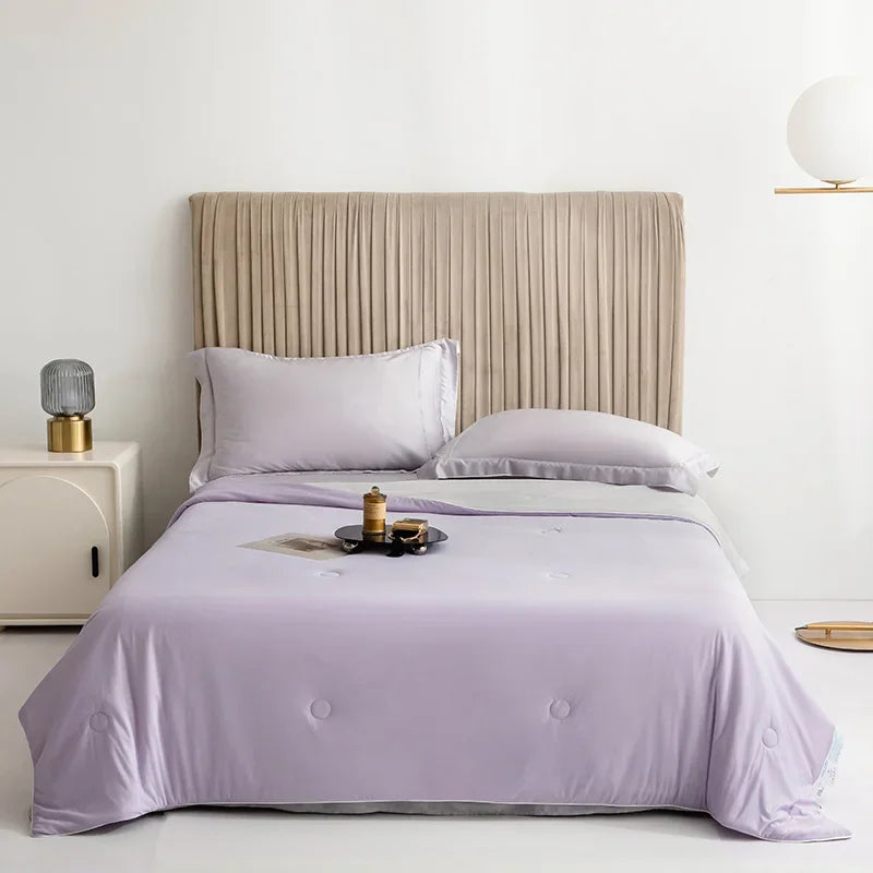 Cooling Blanket for Bed Silky Air Condition Comforter Lightweight Cooled Summer Quilt with Double Side Cold & Cooling Fabric
to make summer nights cooler and better.