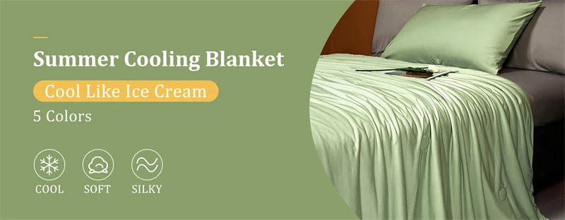 Cooling Blanket for Bed Silky Air Condition Comforter Lightweight Cooled Summer Quilt with Double Side Cold & Cooling Fabric
to make summer nights cooler and better.