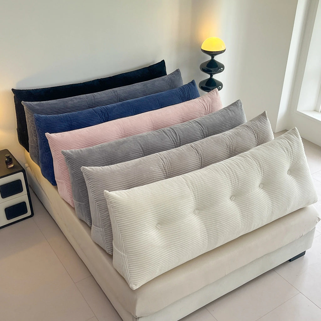 Pillow for Bed Reading, Striped Back Rest Cushion with Zipper, Lumbar Support Pillow for Sofa Sitting, Washable Headboard Pillow