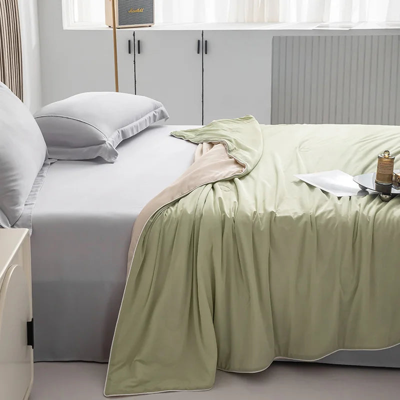 Cooling Blanket for Bed Silky Air Condition Comforter Lightweight Cooled Summer Quilt with Double Side Cold & Cooling Fabric
to make summer nights cooler and better.