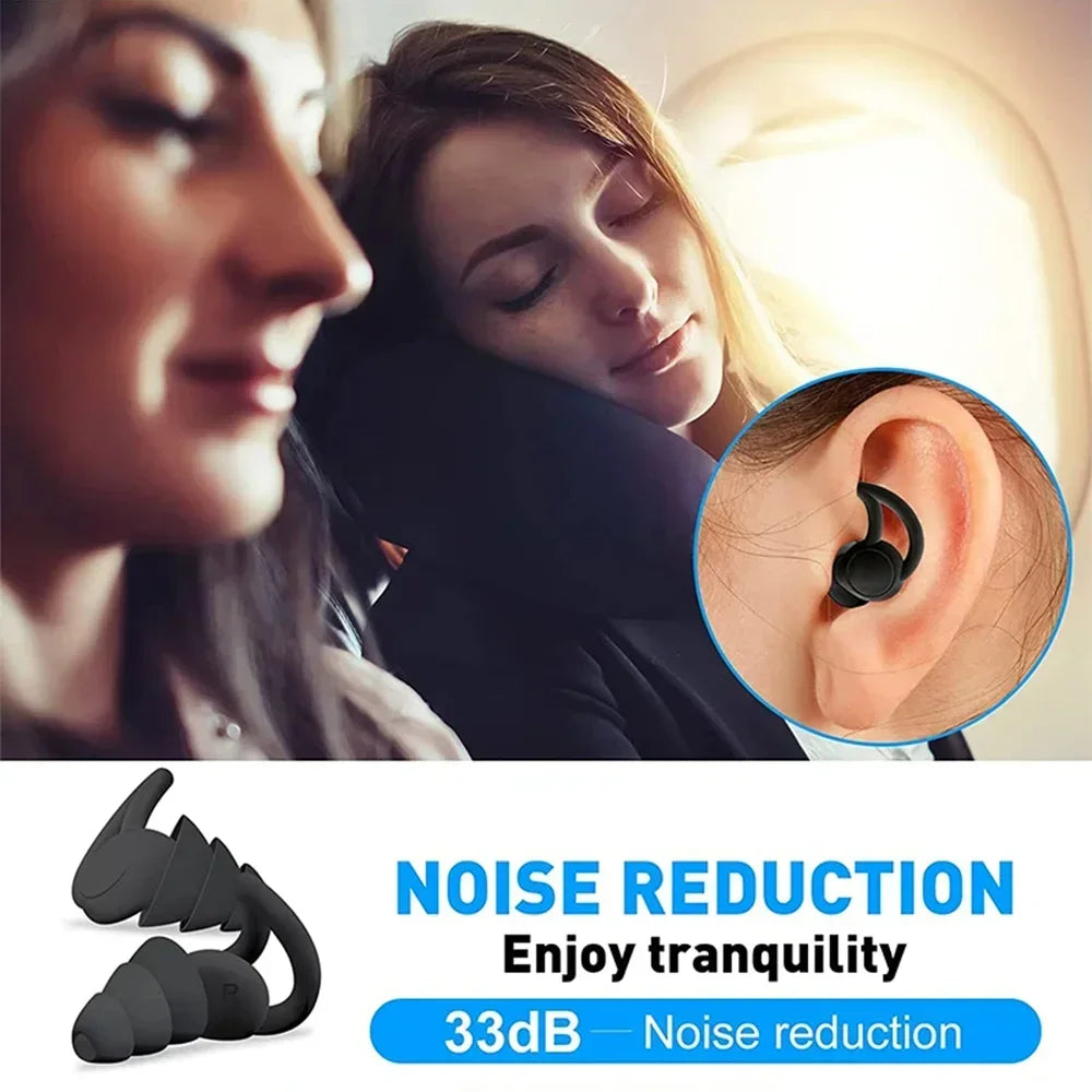 CCSN 3 Layer Ear Plugs For Sleep Silicone Noise Cancelling Hearing Protection, Soft Reusable Ear Plugs for Sleep
