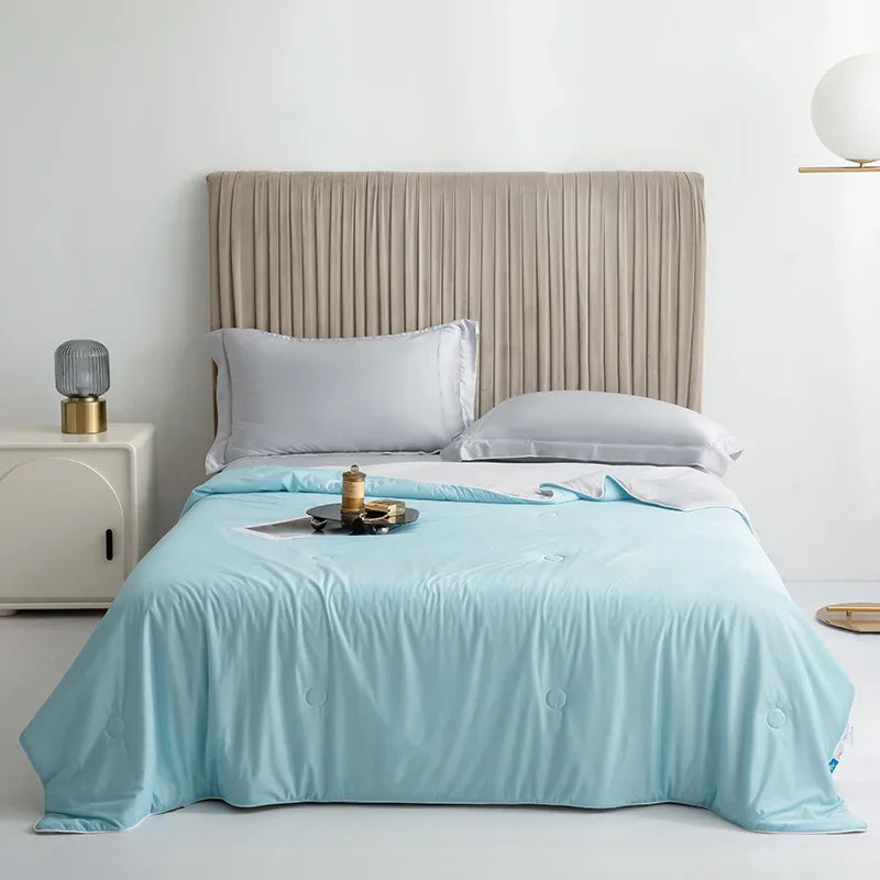 Cooling Blanket for Bed Silky Air Condition Comforter Lightweight Cooled Summer Quilt with Double Side Cold & Cooling Fabric
to make summer nights cooler and better.