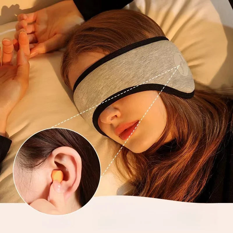 Sleep Noise-reducing  Earplugs Adjustable Eye Mask InsulatedEarplugs Travel Nap Lunch Break Sound Insulation Earmuffs