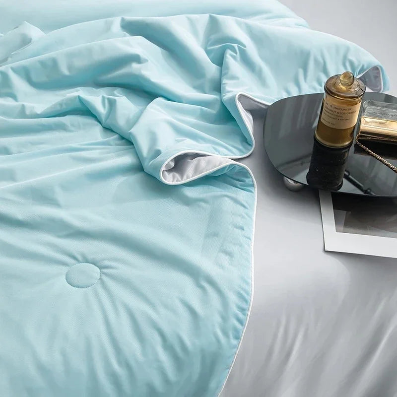 Cooling Blanket for Bed Silky Air Condition Comforter Lightweight Cooled Summer Quilt with Double Side Cold & Cooling Fabric
to make summer nights cooler and better.