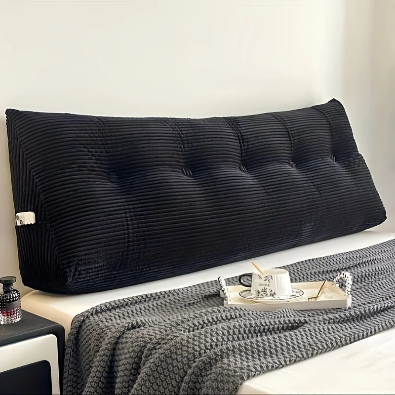 Pillow for Bed Reading, Striped Back Rest Cushion with Zipper, Lumbar Support Pillow for Sofa Sitting, Washable Headboard Pillow