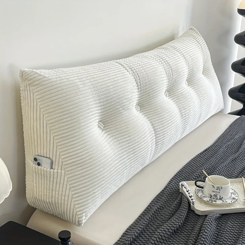 Pillow for Bed Reading, Striped Back Rest Cushion with Zipper, Lumbar Support Pillow for Sofa Sitting, Washable Headboard Pillow