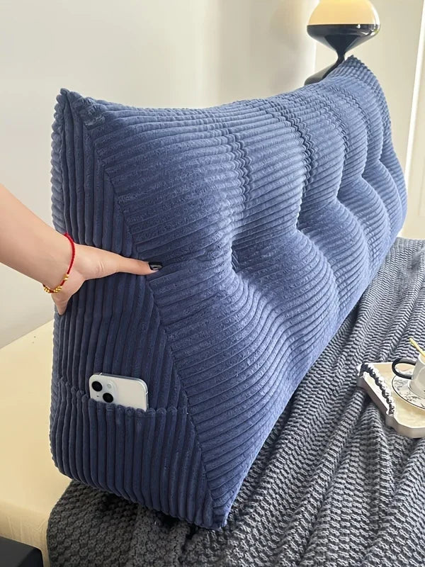 Pillow for Bed Reading, Striped Back Rest Cushion with Zipper, Lumbar Support Pillow for Sofa Sitting, Washable Headboard Pillow