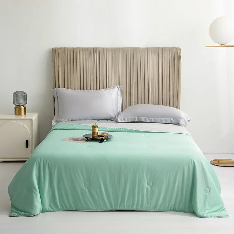 Cooling Blanket for Bed Silky Air Condition Comforter Lightweight Cooled Summer Quilt with Double Side Cold & Cooling Fabric
to make summer nights cooler and better.