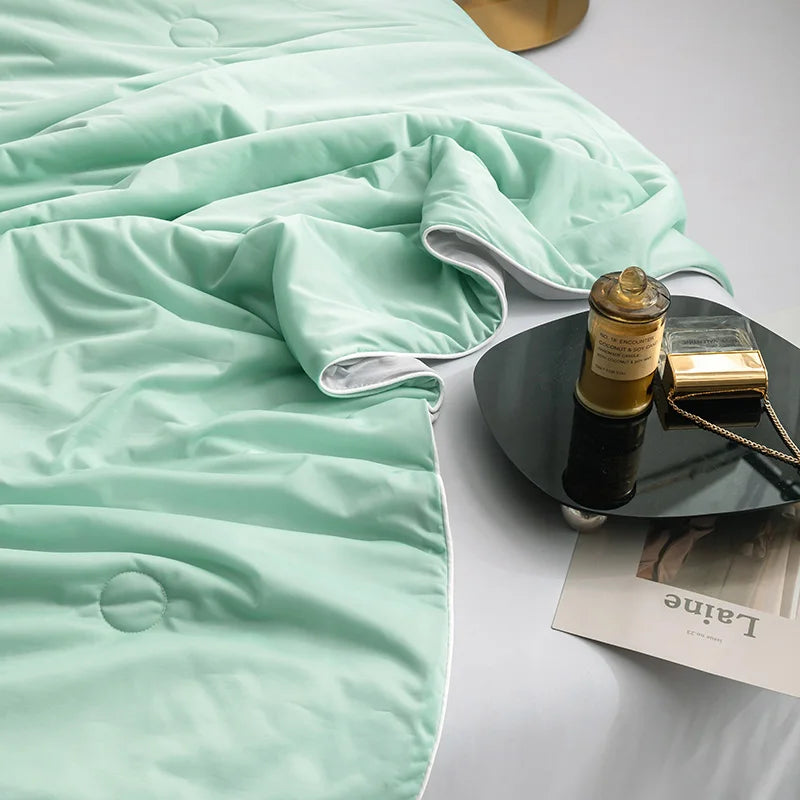 Cooling Blanket for Bed Silky Air Condition Comforter Lightweight Cooled Summer Quilt with Double Side Cold & Cooling Fabric
to make summer nights cooler and better.