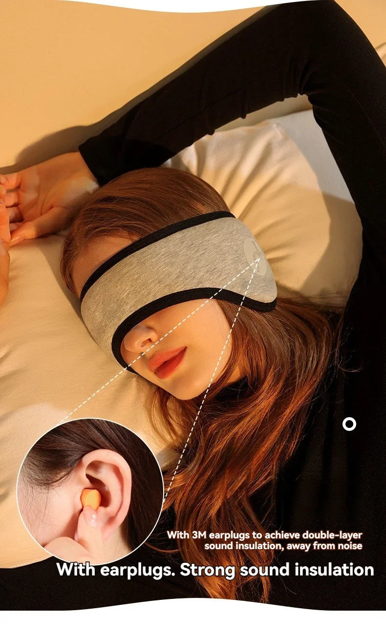 Sleep Noise-reducing  Earplugs Adjustable Eye Mask InsulatedEarplugs Travel Nap Lunch Break Sound Insulation Earmuffs