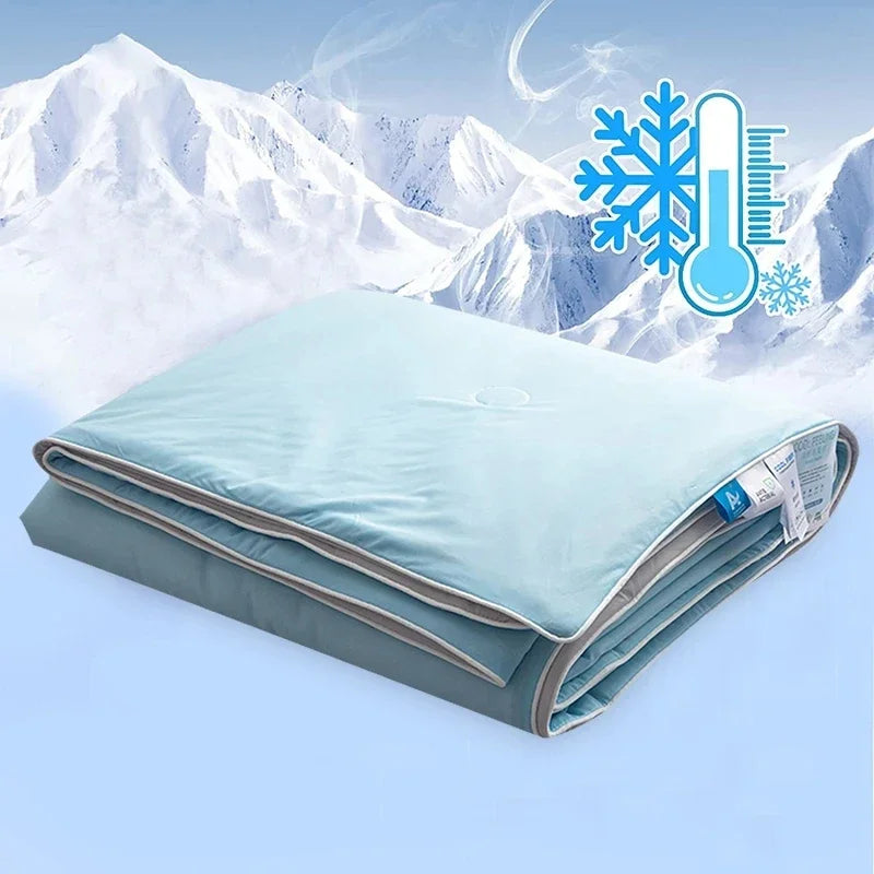 Cooling Blanket for Bed Silky Air Condition Comforter Lightweight Cooled Summer Quilt with Double Side Cold & Cooling Fabric
to make summer nights cooler and better.