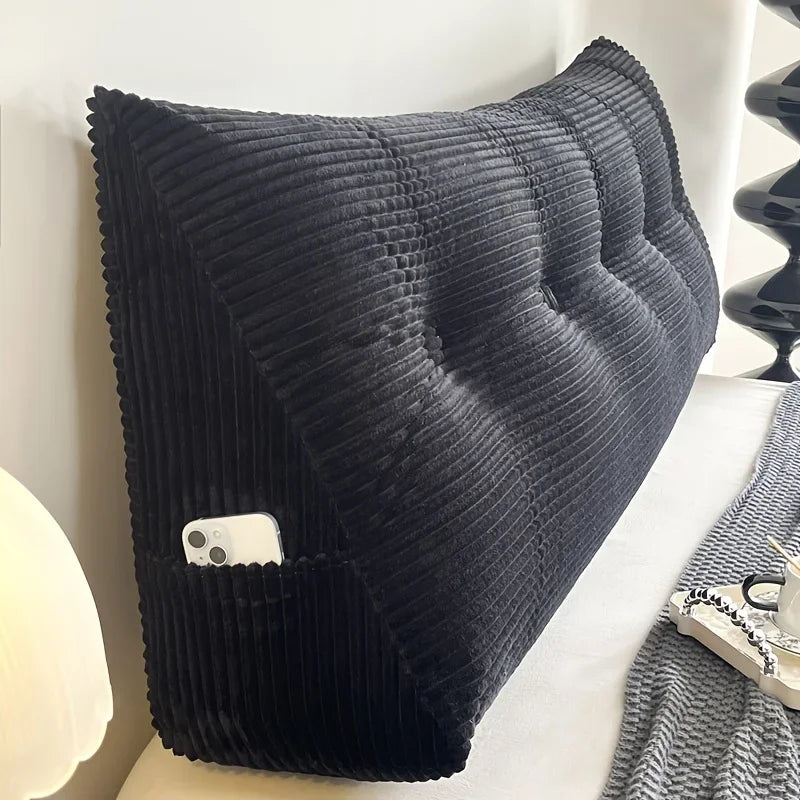 Pillow for Bed Reading, Striped Back Rest Cushion with Zipper, Lumbar Support Pillow for Sofa Sitting, Washable Headboard Pillow