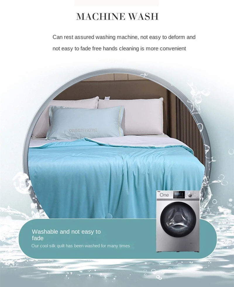 Cooling Blanket for Bed Silky Air Condition Comforter Lightweight Cooled Summer Quilt with Double Side Cold & Cooling Fabric
to make summer nights cooler and better.