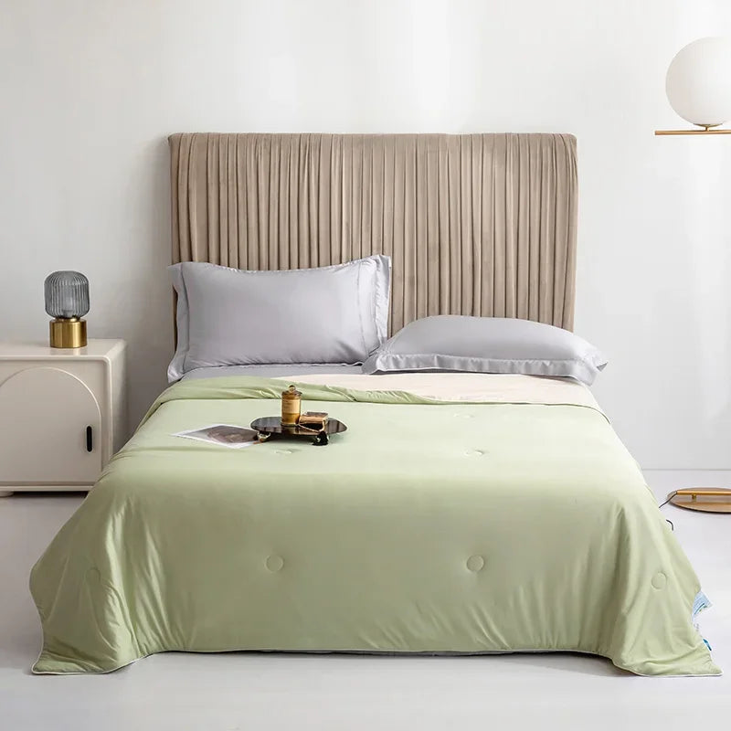 Cooling Blanket for Bed Silky Air Condition Comforter Lightweight Cooled Summer Quilt with Double Side Cold & Cooling Fabric
to make summer nights cooler and better.
